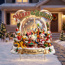 Load image into Gallery viewer, Merry &amp; Bright Family Sign - Personalized Christmas Gift for Families
