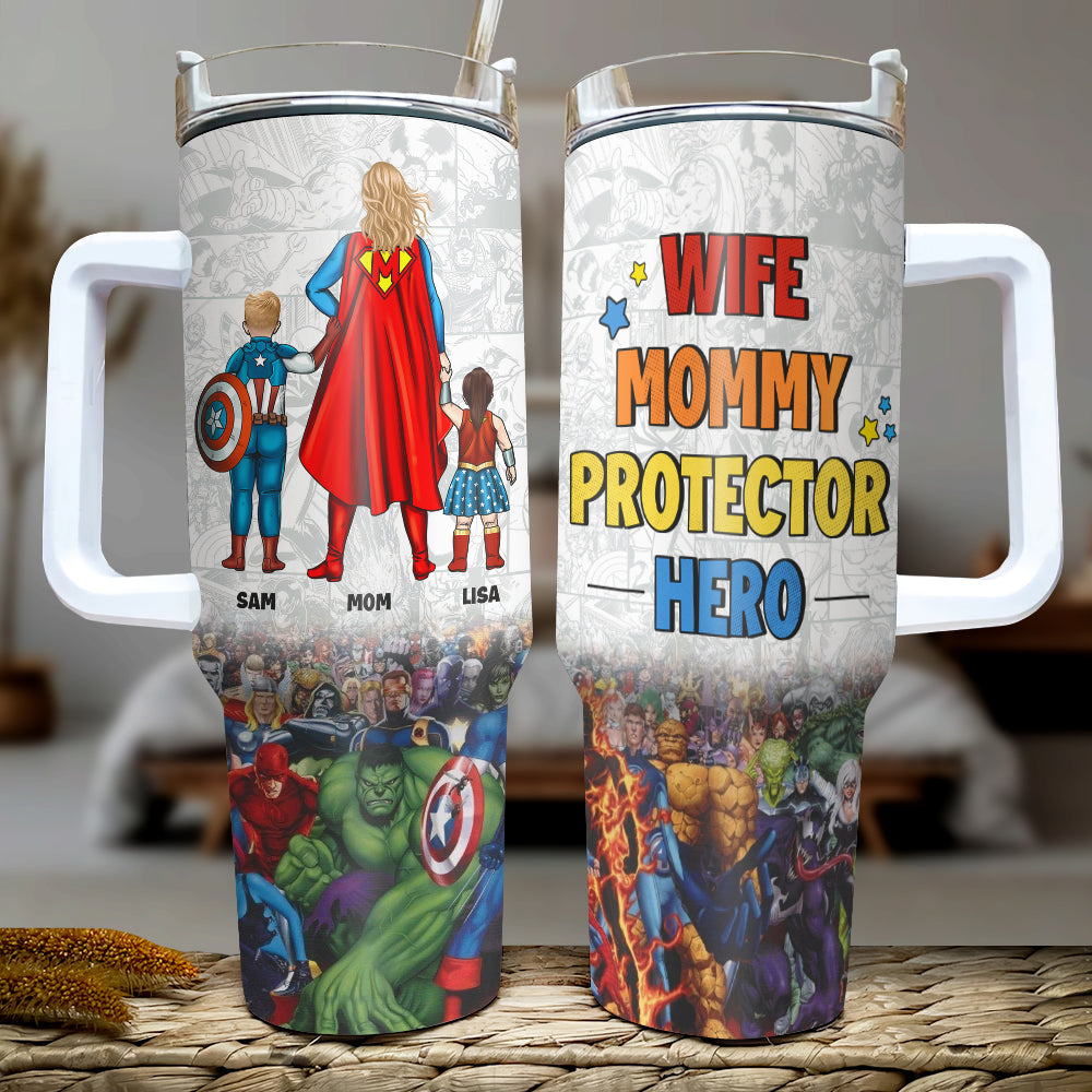 Super Mom Personalized Tumbler – Custom Gift for Mother's Day Tumbler Cup PopCulturePrints
