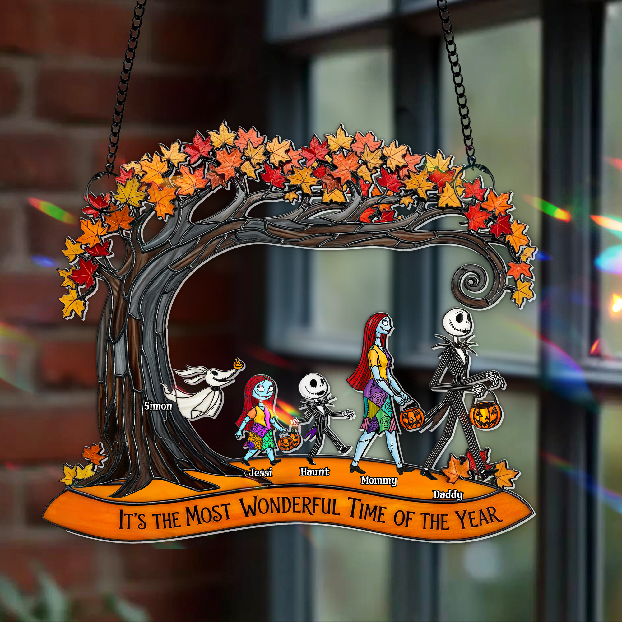 “It’s the Most Wonderful Time of the Year” - Personalized Suncatcher for Family Ornament PopCulturePrints