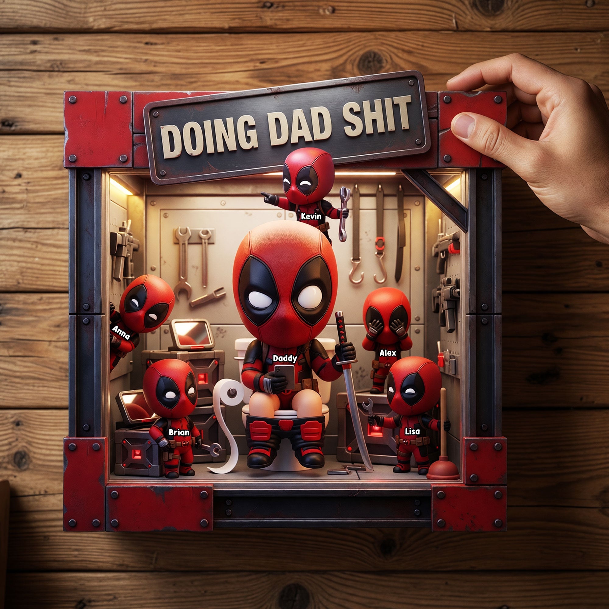 Doing Dad Shit - Personalized Funny Fighter Dad Metal Sign Metal Signs PopCulturePrints