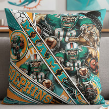 Load image into Gallery viewer, Experience the Bold Spirit: Custom Miami Dolphins Pillow - Perfect Gift for Fans and Home Decor Pillow PopCulturePrints
