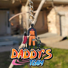 Load image into Gallery viewer, Personalized Anime-Inspired Keychain for Dad - Custom Family Design Keychains PopCulturePrints
