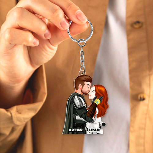 Personalized Couple Keychain - Unique Gift for Lovers Keychains PopCulturePrints