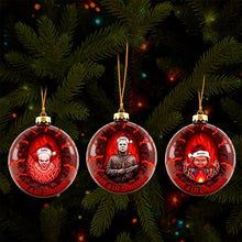 Load image into Gallery viewer, “Have a Lit Christmas!” - Horror Fire Christmas Ornament - Personalized Gift for Horror Fans Ornament PopCulturePrints
