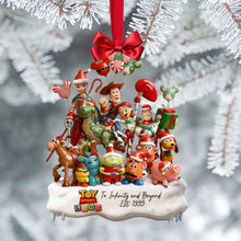 Load image into Gallery viewer, &quot;To Infinity and Beyond!&quot; - Cute Toy Gang Anniversary Ornament - Personalized Christmas Gift for Movie Fans Ornament PopCulturePrints
