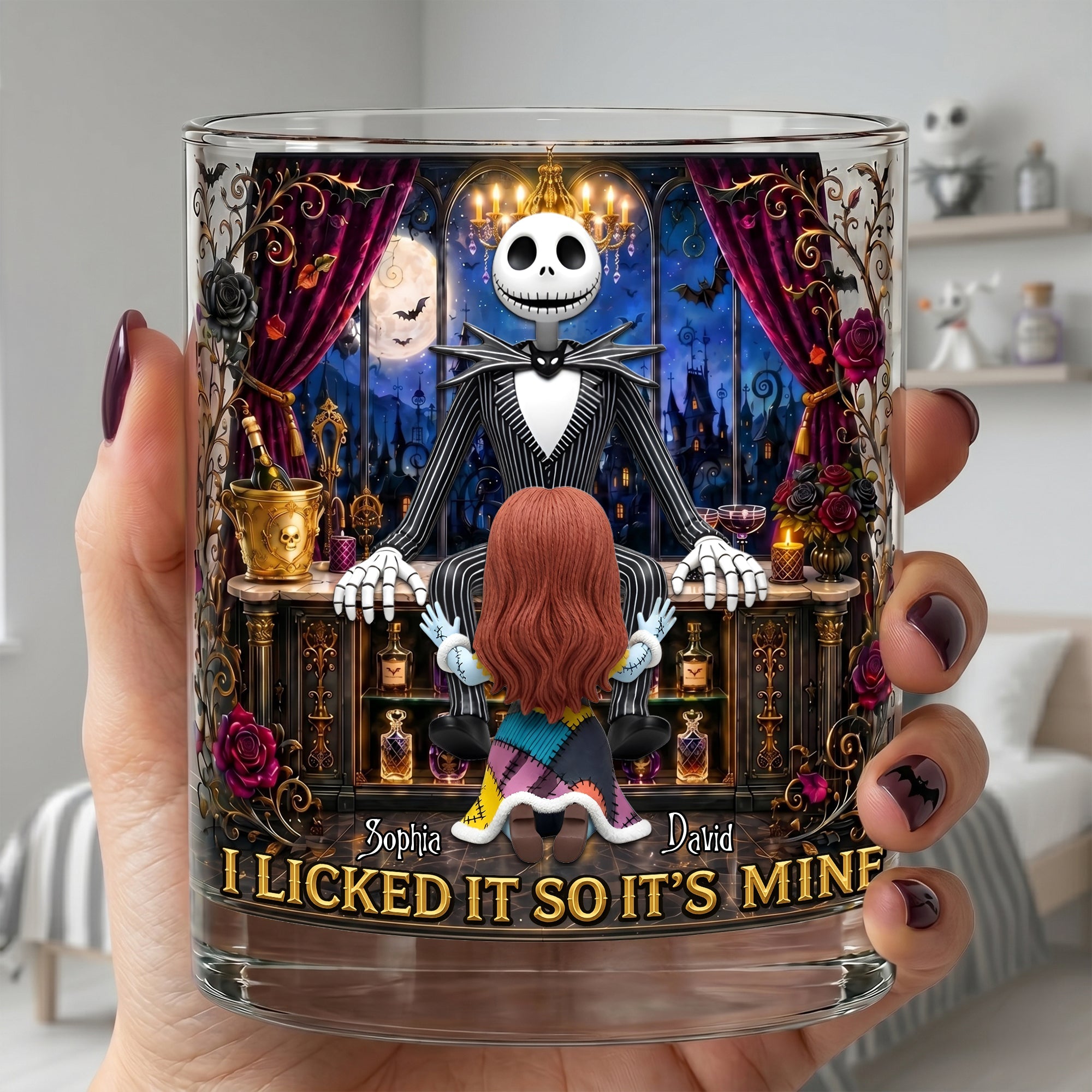 I Licked It So It’s Mine – Dark Romance Round Glass – Personalized Gifts for Couples Glass PopCulturePrints