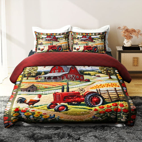 Farm Lover Quilt Bed Set - Cozy Country Style Bedding Blanket PopCulturePrints