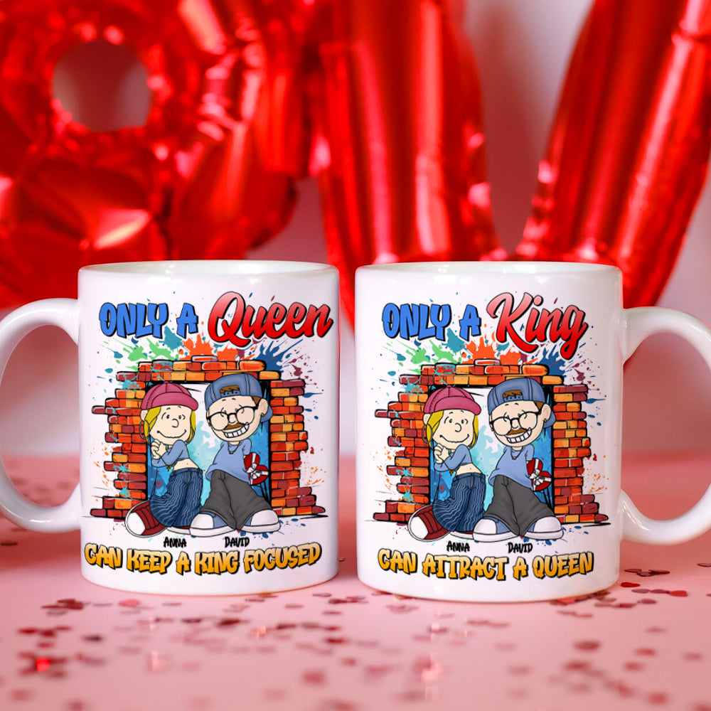 Personalized Couple Coffee Mug - King & Queen Design Coffee Mug PopCulturePrints