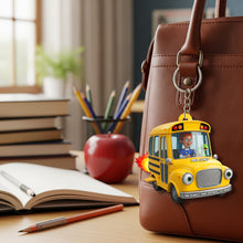 Load image into Gallery viewer, &quot;Take Chances - Make Mistakes - Get Messy!&quot; - Adventure School Bus Acrylic Keychain - Personalized Custom Photo Gifts for Teachers Keychains PopCulturePrints

