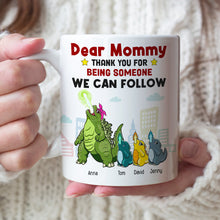 Load image into Gallery viewer, Personalized Mommy Dinosaur Mug - Family Thank You Gift Coffee Mug PopCulturePrints
