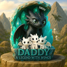 Load image into Gallery viewer, Daddy, A Legend With Wings - Personalized Acrylic Plaque for Dragon Fans Shaped Plaques PopCulturePrints
