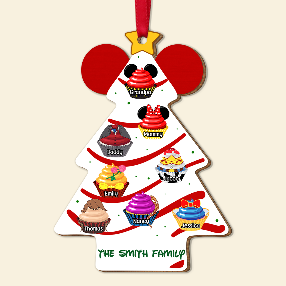 Personalized Family Cupcake Christmas Tree Ornament Ornament PopCulturePrints