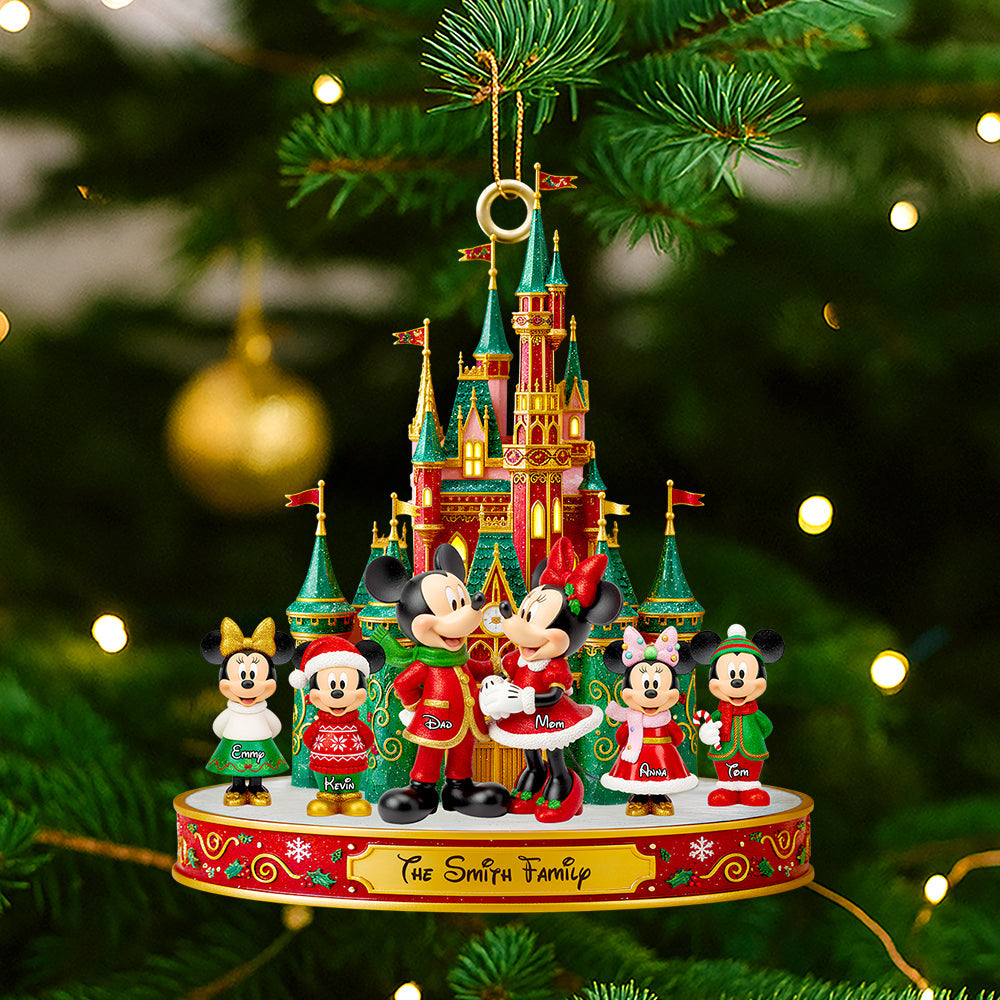Bring the Magic Home - Magical Family Christmas Castle Ornament - Personalized Gift for Families Ornament PopCulturePrints
