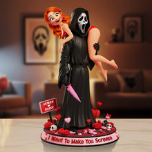 Load image into Gallery viewer, I Want To Make You Scream – Spooky Romance Acrylic Plaque - Personalized Gift for Couples Shaped Plaques PopCulturePrints
