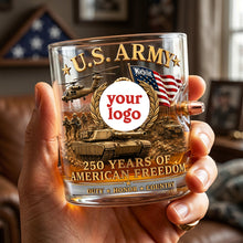 Load image into Gallery viewer, Honor &amp; Courage - Proud Veteran Bullet Glass - Personalized Gifts for Veterans Glass PopCulturePrints

