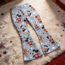 Load image into Gallery viewer, "Celebrate America’s Spirit with Fun Characters!" - Lovely Characters Flare Leggings - Custom Gift for Kids and Families Shorts and Pants PopCulturePrints
