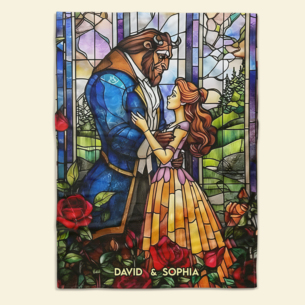 Personalized Beauty & Beast Couple Blanket