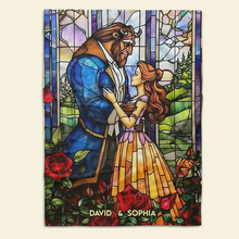 Load image into Gallery viewer, Personalized Beauty &amp; Beast Couple Blanket
