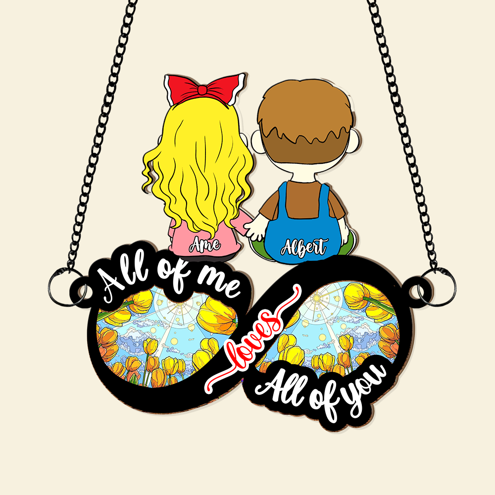 Personalized Suncatcher Ornament for Couples - All of Me Loves All of You Suncatcher PopCulturePrints