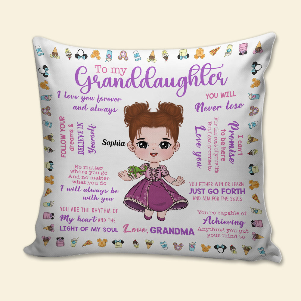 Personalized Granddaughter Pillow - Princess Design Pillow PopCulturePrints