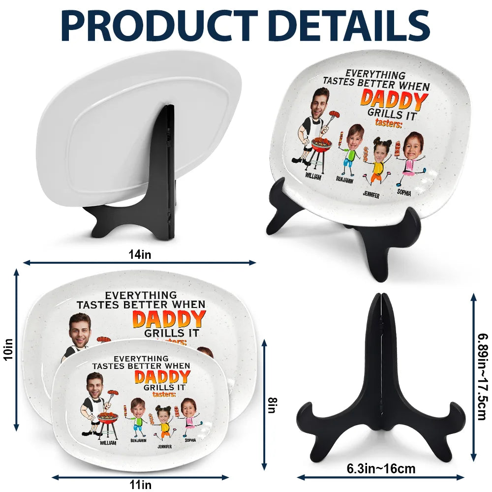 Everything Tastes Better When Daddy Grills It - Personalized Plate Plate PopCulturePrints