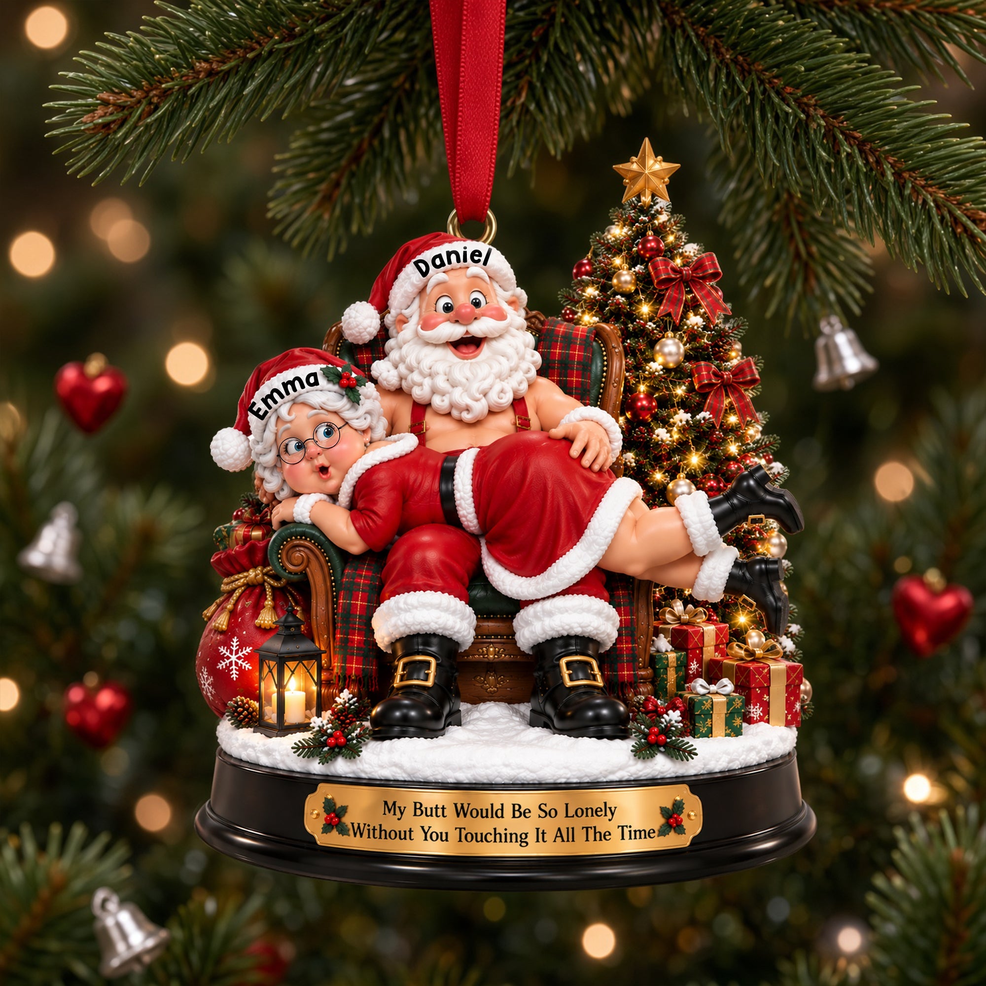 Naughty Lovers Christmas Ornament - Personalized Gifts For Couple 02NALU230926 Ornament PopCulturePrints