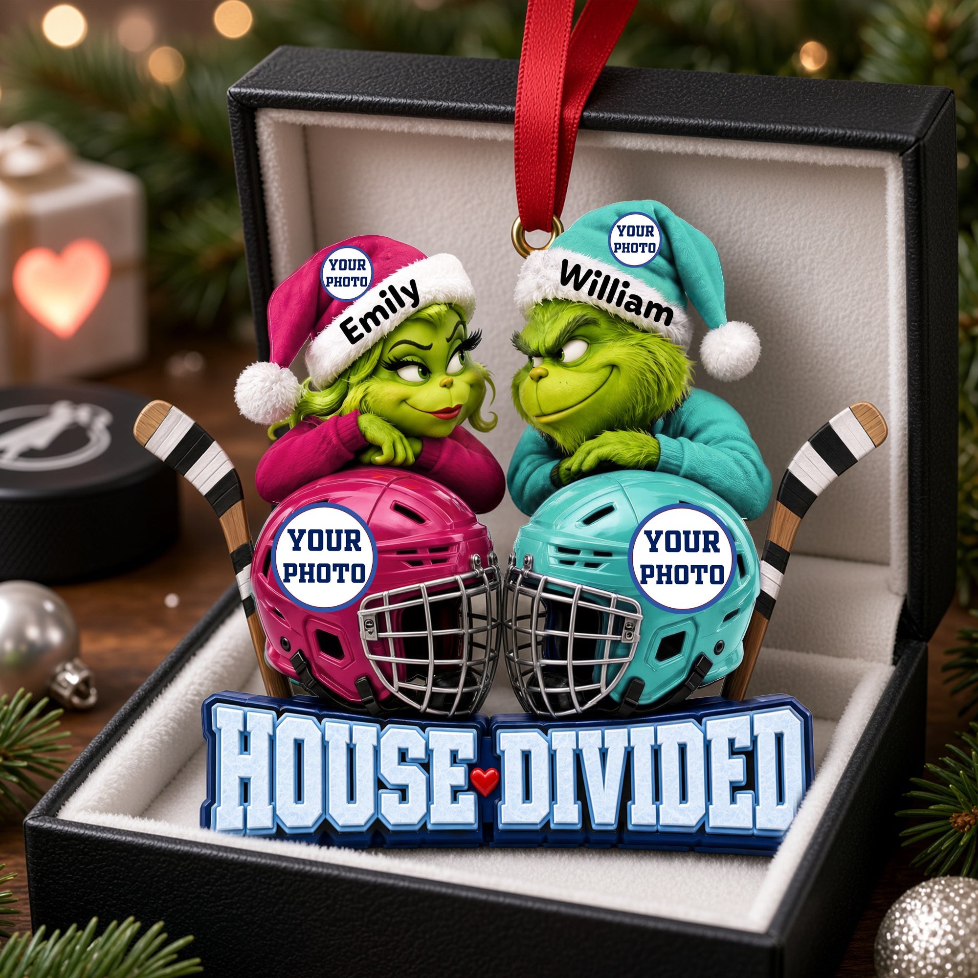 House Divided Mischievous Sport Duo Christmas Ornament - Personalized Gifts For Couple 02hulu081026 Ornament PopCulturePrints