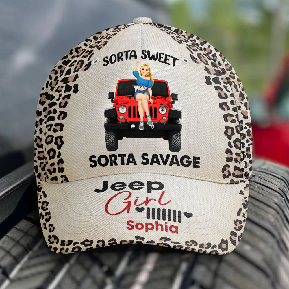 Personalized Jeep Girl Cap - Sorta Sweet Sorta Savage