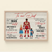 Load image into Gallery viewer, Hero Dad Personalized Canvas Print - Perfect Father&#39;s Day Gift Poster &amp; Canvas PopCulturePrints
