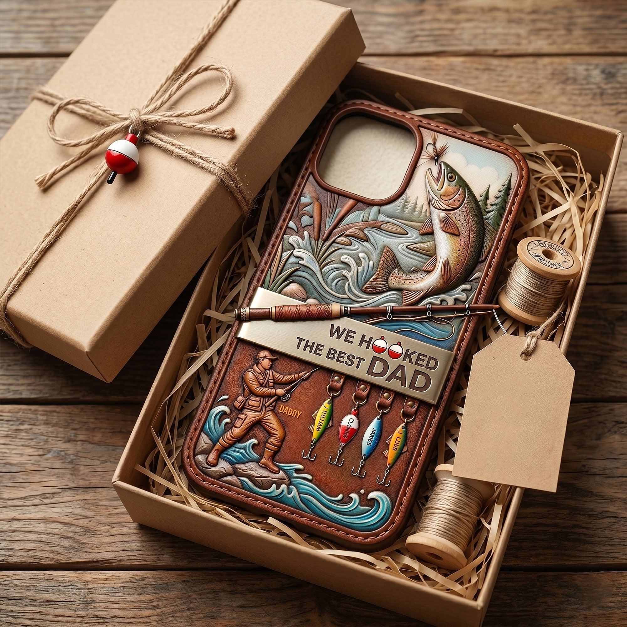 We Hooked The Best Dad - Personalized Reel Cool Fishing Dad Phone Case Phone Case PopCulturePrints
