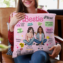 Load image into Gallery viewer, Personalized Best Friends Square Pillow Pillow PopCulturePrints
