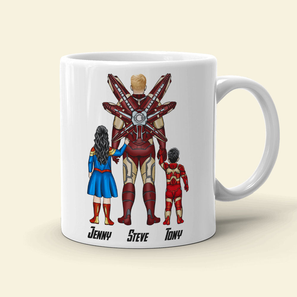 Superhero Dad Personalized Mug - Father's Day Gift Coffee Mug PopCulturePrints