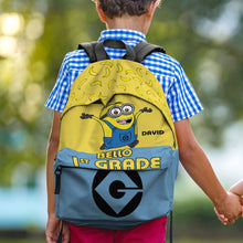 Load image into Gallery viewer, Personalized Minion-Themed Kids' Backpack - First Grade Adventure Backpack PopCulturePrints
