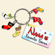Load image into Gallery viewer, Personalized Grandma&#39;s Favorite Socks Keychain Keychains PopCulturePrints
