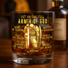 Load image into Gallery viewer, Embrace Your Faith - Personalized Kneeling Knight &amp; Jesus Round Glass - Custom Gift for Christians Glass PopCulturePrints

