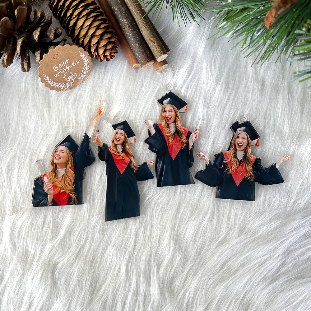 Personalized Graduation Photo Ornaments - Custom Gifts for Graduates