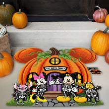 Load image into Gallery viewer, “Welcome Home! Celebrate Halloween in Style” - Personalized Pumpkin House Doormat - Custom Gift for Families, Friends &amp; More Doormat PopCulturePrints
