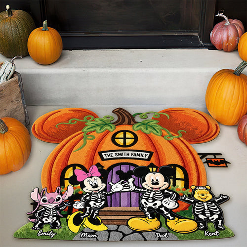 “Welcome Home! Celebrate Halloween in Style” - Personalized Pumpkin House Doormat - Custom Gift for Families, Friends & More Doormat PopCulturePrints