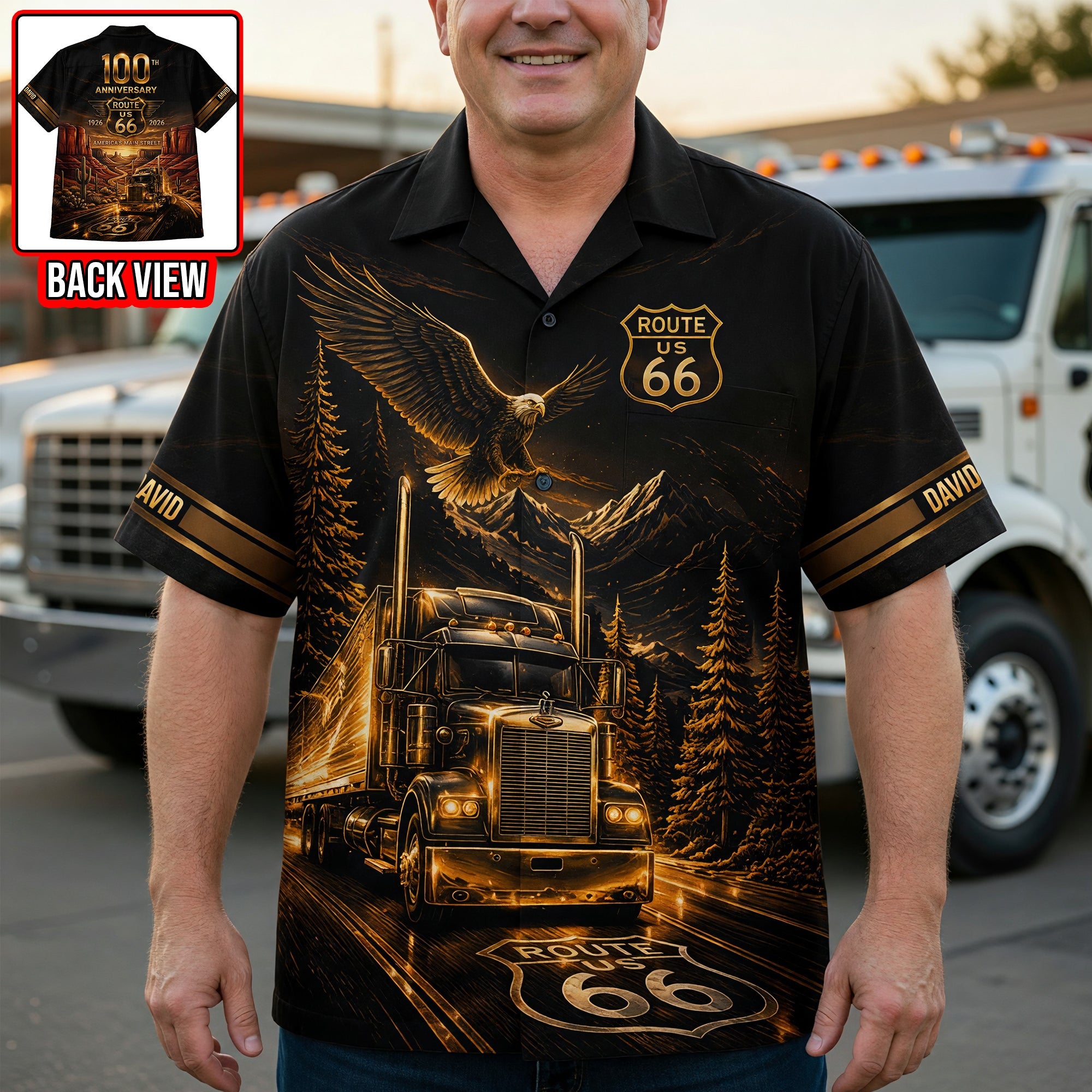 Ride the Legendary Road - Personalized Trucking Hawaiian Shirt