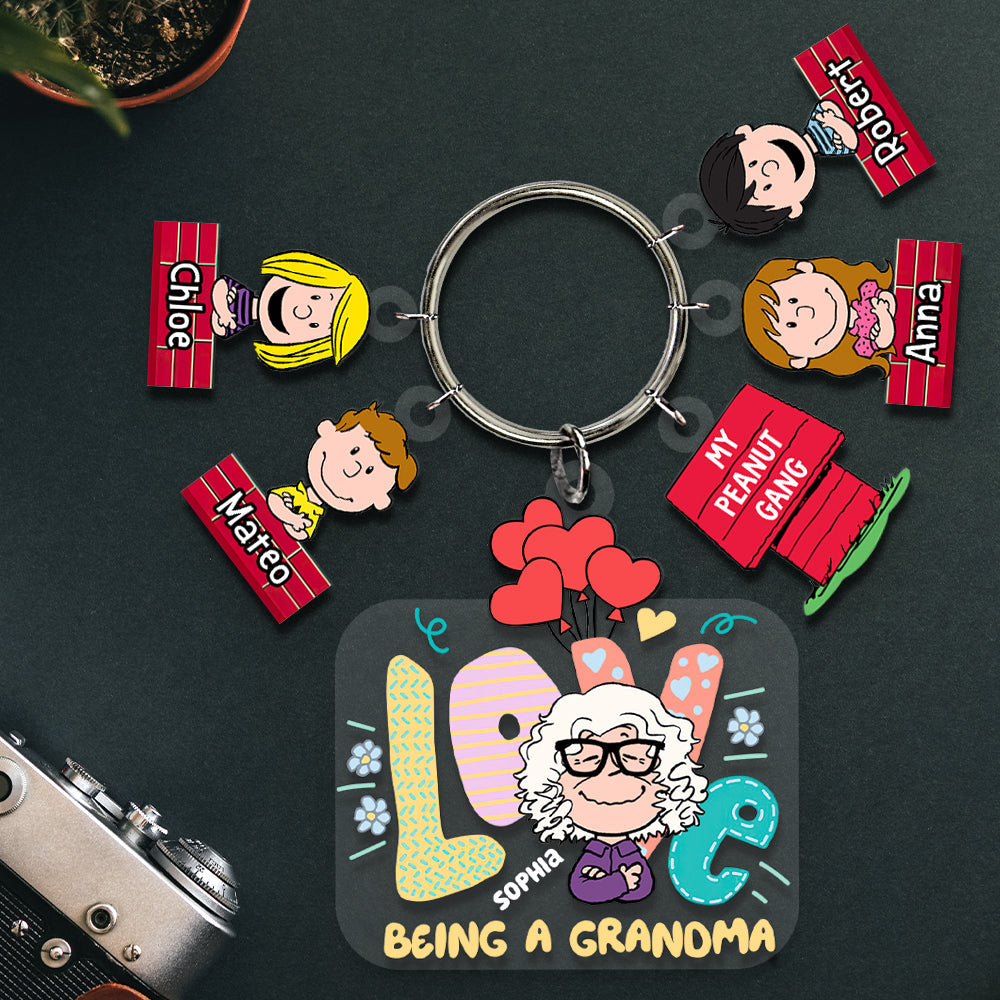 Personalized Cartoon Grandma Keychain - Gift for Grandma