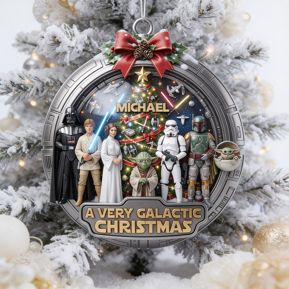 “A Very Galactic Christmas” - Personalized Acrylic Ornament - Perfect Gift for Star Wars Fans