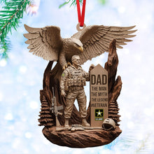 Load image into Gallery viewer, “Dad: The Man, The Myth, The Legend” - Personalized Veteran Christmas Ornament - Gift for Public Service Officers Ornament PopCulturePrints
