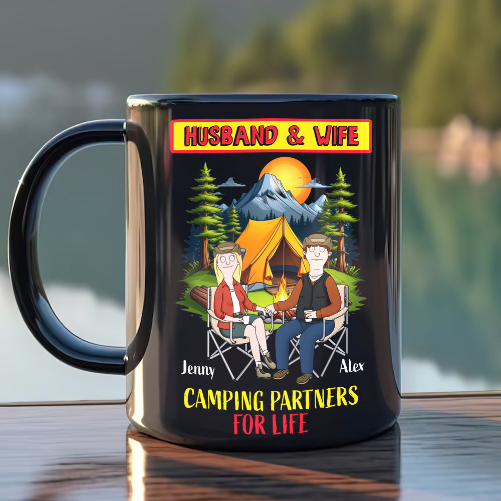 Camping Partners for Life - Personalized Husband and Wife Coffee Mug Coffee Mug PopCulturePrints