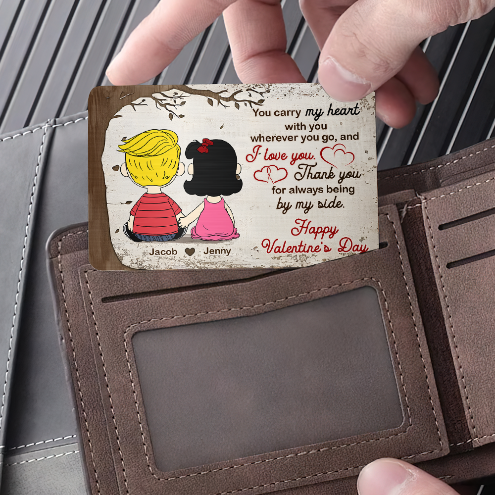 Personalized Couple Wallet Card - Heartfelt Gift for Love Wallet Card PopCulturePrints