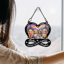 Load image into Gallery viewer, “Mother &amp; Daughter Forever Linked Together” - Personalized 3D Effect Window Hanging Suncatcher Ornament - Perfect Gift for Mom, Grandma, and Daughters Suncatcher Ornament PopCulturePrints
