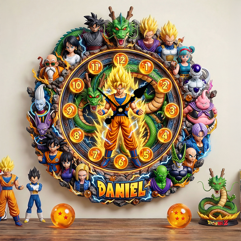 “Time to Play, Daniel: Be the Hero of Your Own Story!” - Legendary Personalized Acrylic Wall Clock Hanging Wall Clock PopCulturePrints