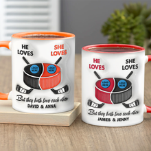 Load image into Gallery viewer, Personalized Ice Hockey Coffee Mug for Couples - Unique Valentine&#39;s Day Gifts Coffee Mug PopCulturePrints
