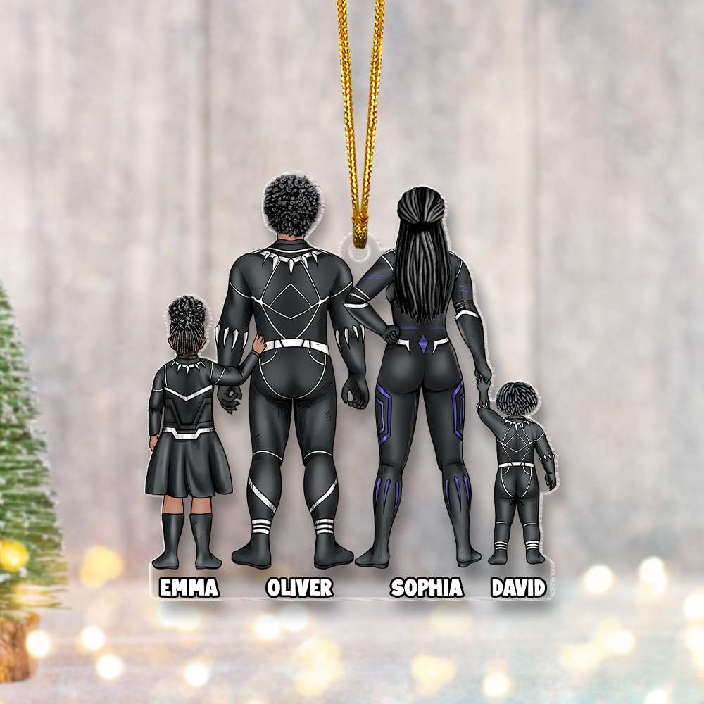 Personalized Superhero Family Christmas Ornament