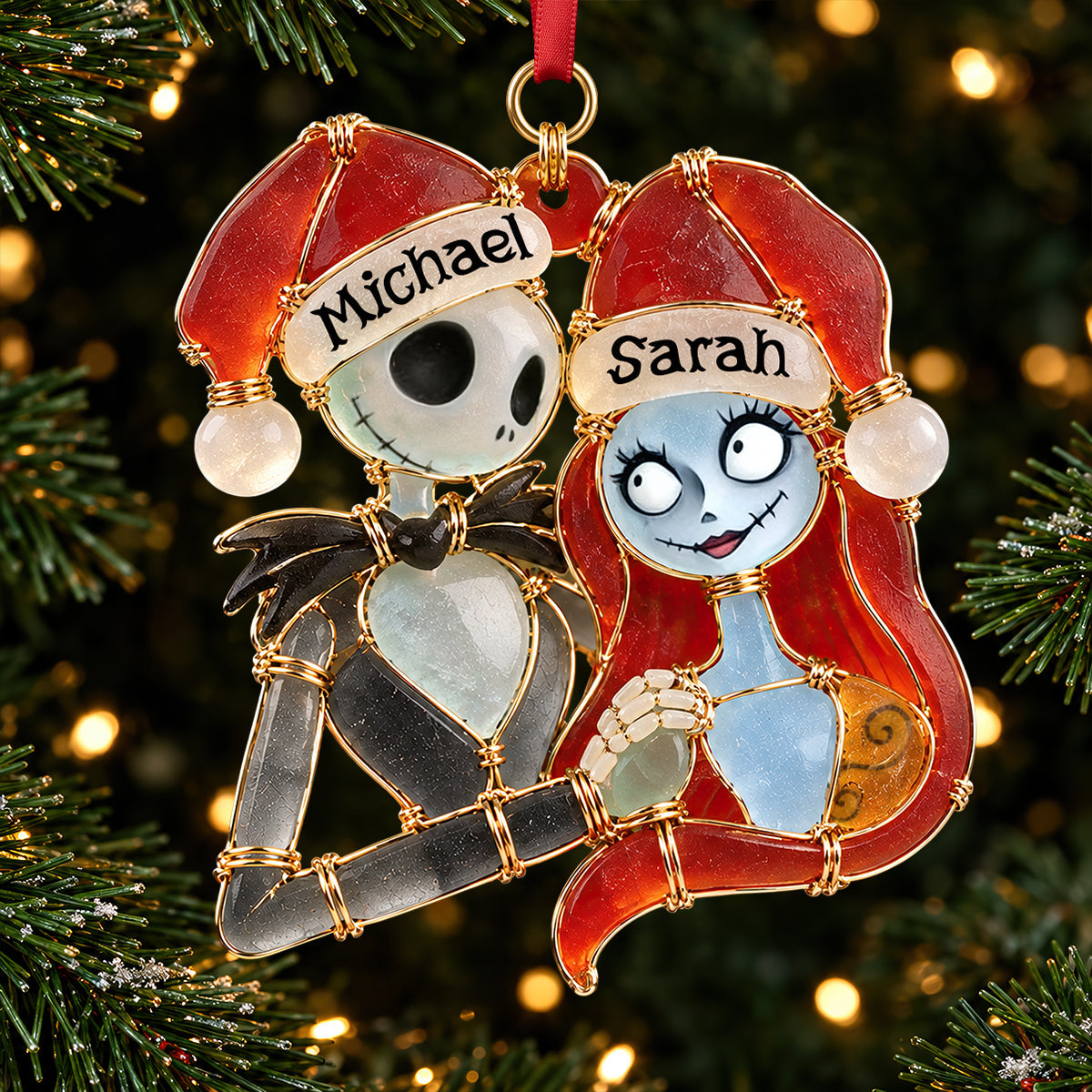 “Love is Forever” - Unique Sea Glass Effect Christmas Ornament - Personalized Gift for Couples, Friends & Family