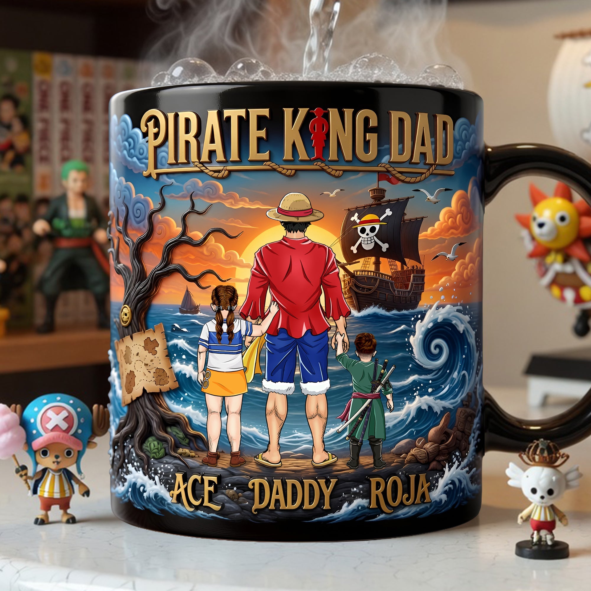 “Adventure Awaits with Every Sip” - Personalized Magic Mug for Dad - Custom Gift for Fathers Coffee Mug PopCulturePrints